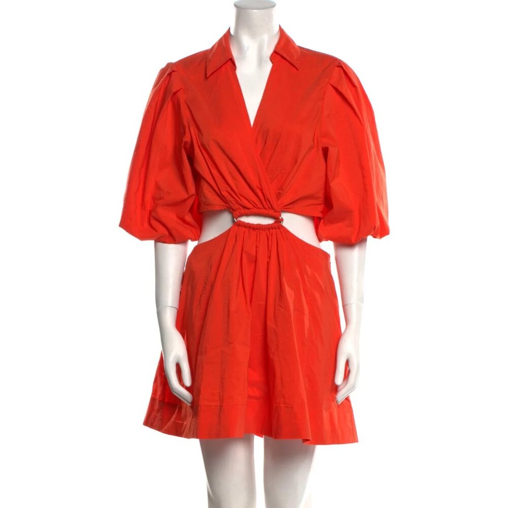 NWT JONATHAN SIMKHAI Aulora Balloon Sleeve Cut Out Dress